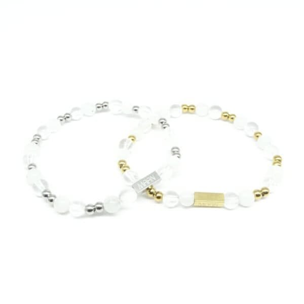 Bergkristal en maansteen armband edelsteen vrouw