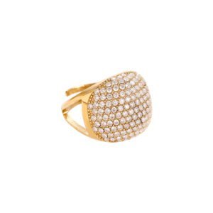 Gouden ring met pavé diamanten en elegante ontwerp voor stijlvolle sieradenstijl.