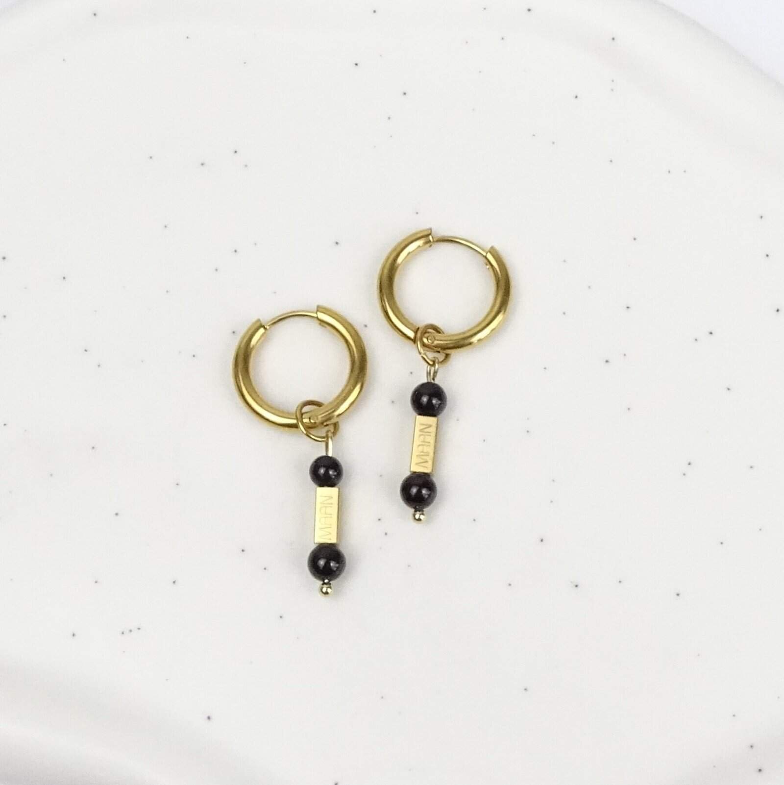 zwarte toermalijn oorbellen