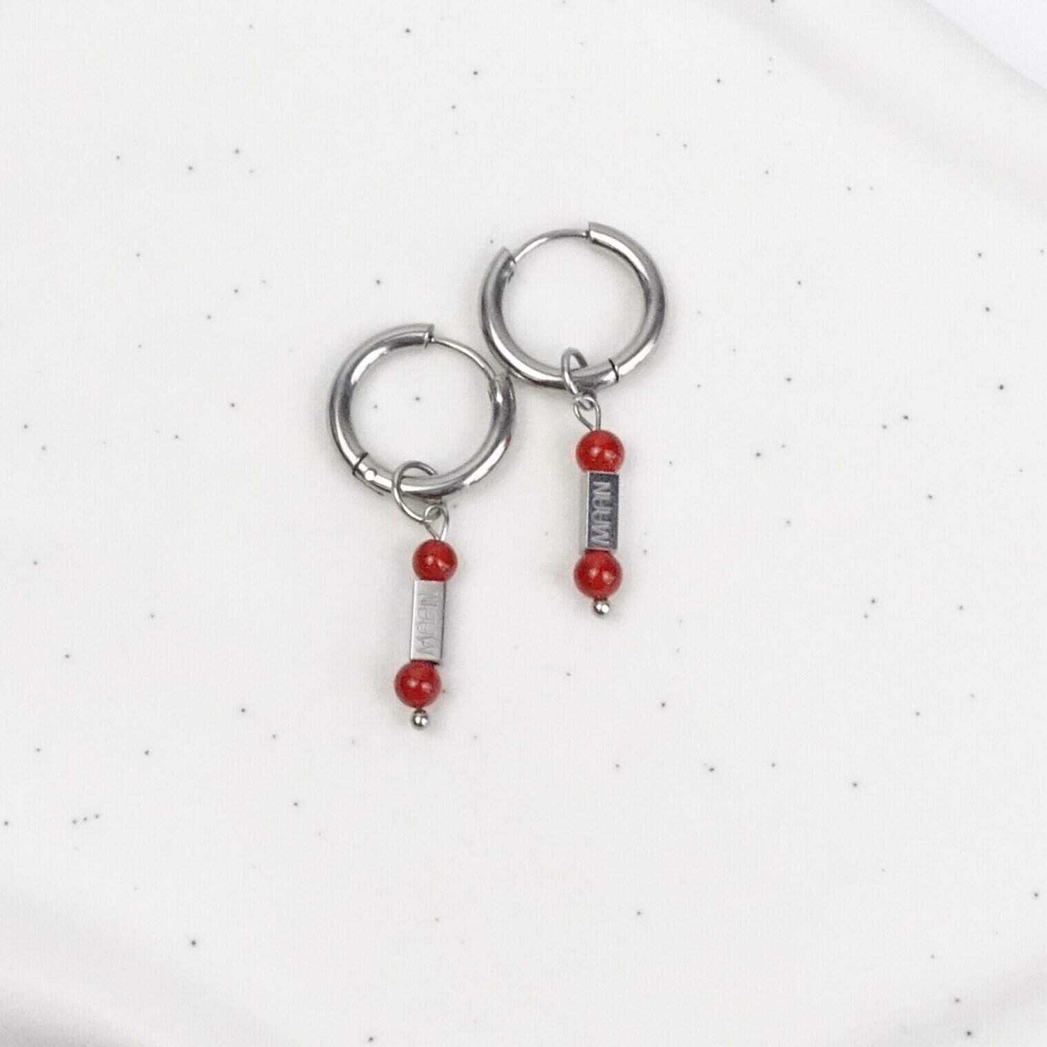 Carneool oorbellen maanjewels