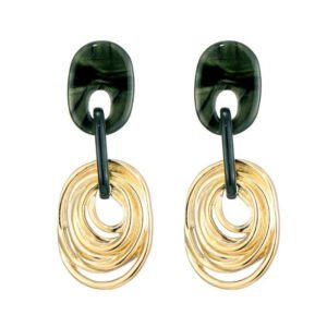 Statement oorbel groen/goud