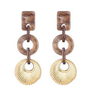 Statement oorbel bruin/goud