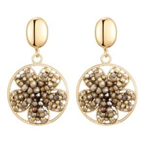 statement oorbel rond bloem