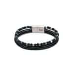 Mannen armband groen leer combinatie is toegevoegd aan jouw Verlanglijst!