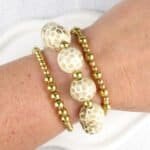 Chunky beige panter armband is toegevoegd aan jouw Verlanglijst!