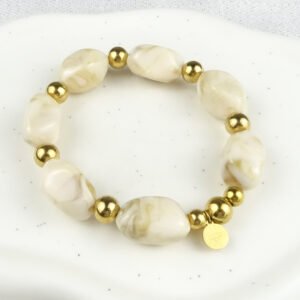 Chunky beige, handgemaakte armband