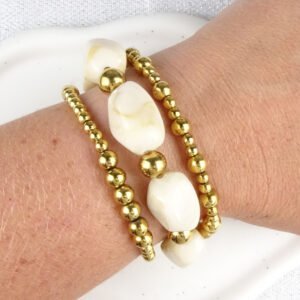 Chunky beige, handgemaakte armband