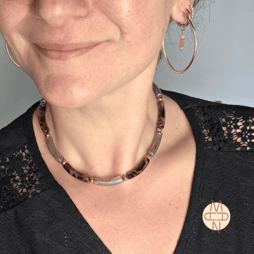 tijger purple choker ketting