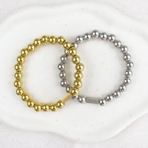 Stainless steel armband goud/zilver 8mm