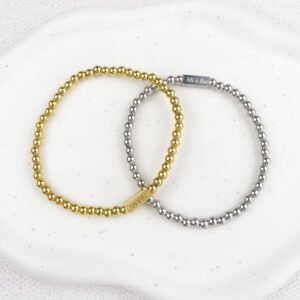 Stainless steel armband goud/zilver 4mm